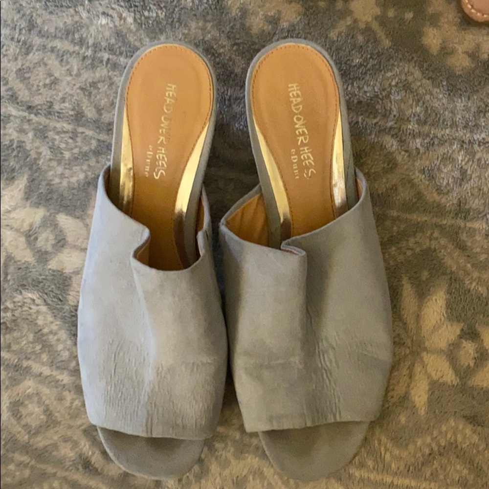 Baby blue mules